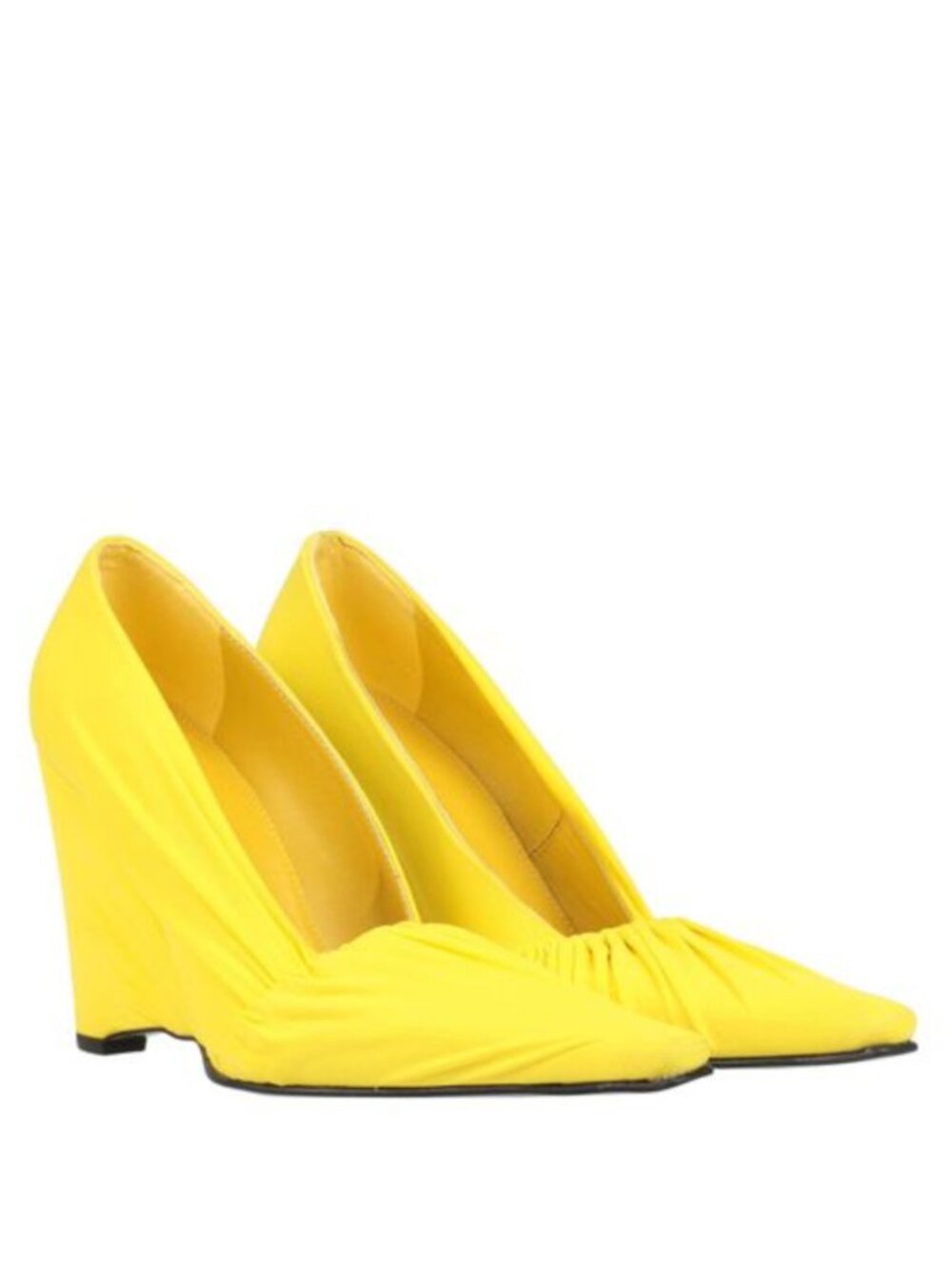 JW Anderson Women Jersey Wedge Pumps Yellow Avant Garde Architectural Unique 37